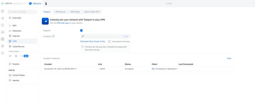 UniFi Teleport VPN