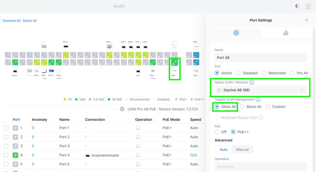 VLAN Traffic in WAN weiterleiten